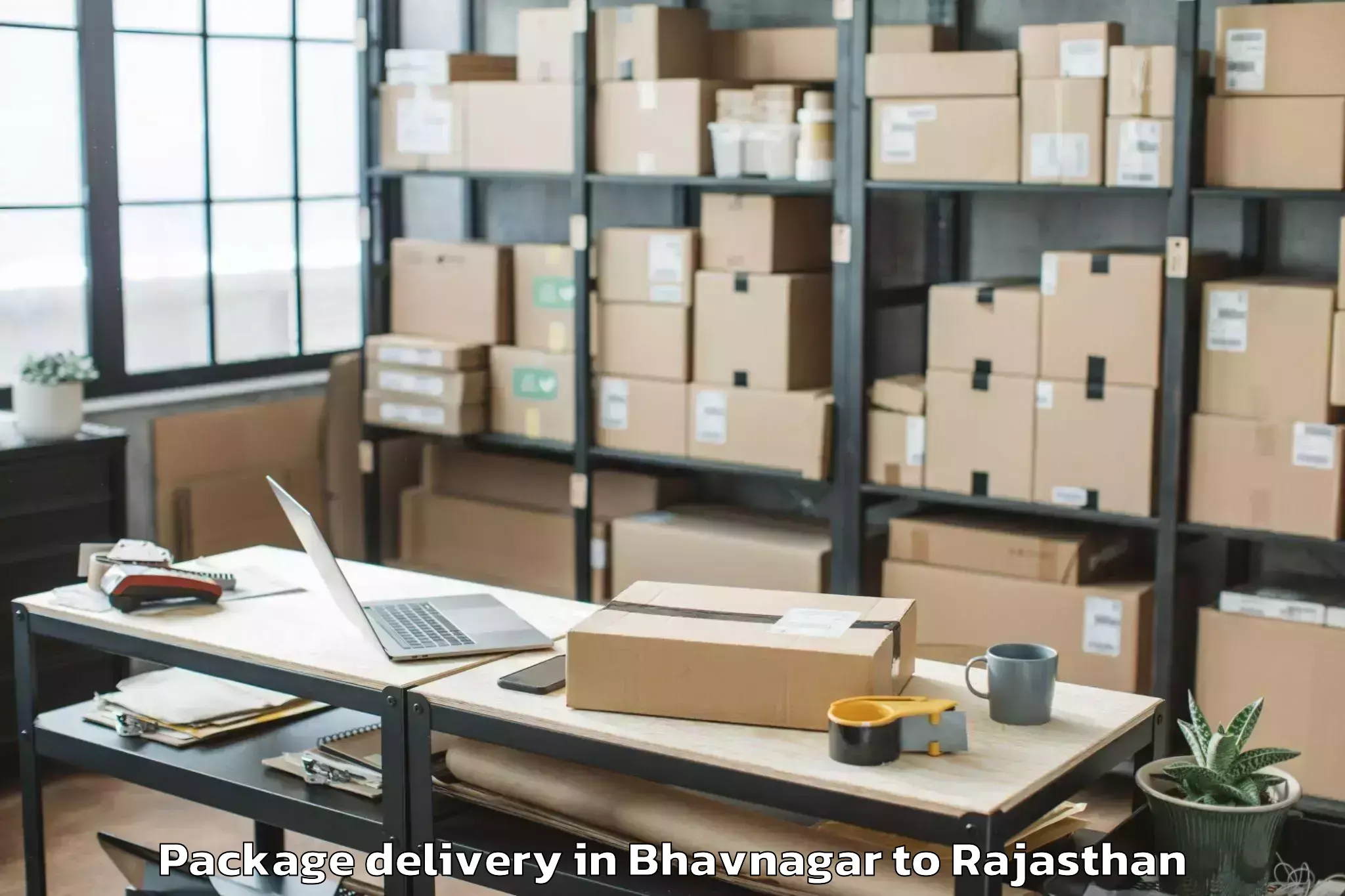 Top Bhavnagar to Mewar University Chittorgarh Package Delivery Available